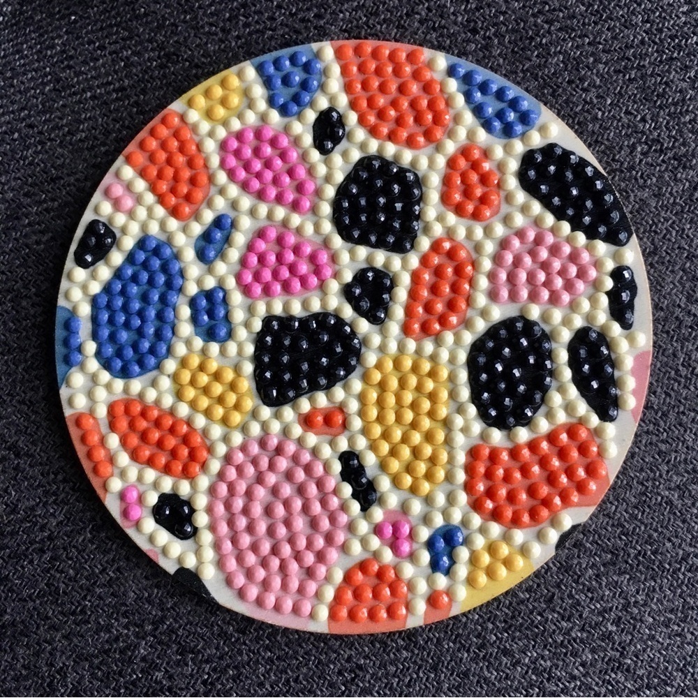 Diamond Art Set/4 Abstract, Colorful Coasters + Organza Gift Bag (PINKS) - Picture 8 of 17